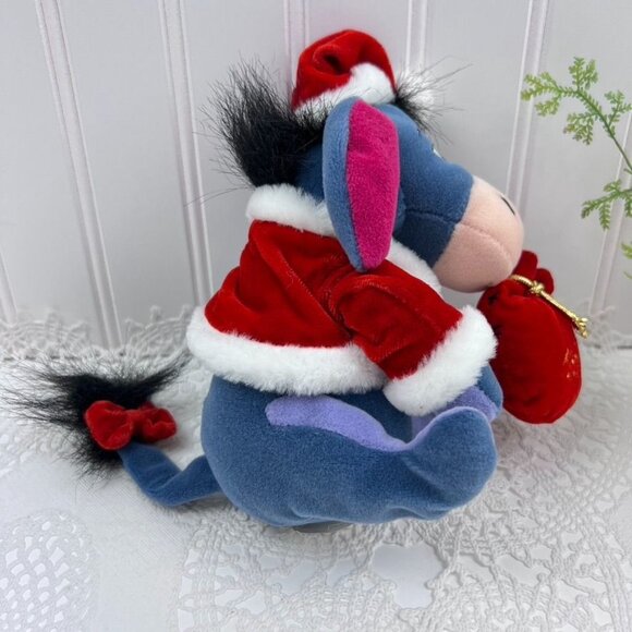 Disney Christmas Santa Eeyore Plush Toy With Red Santa Outfit & Sack Stuffed - Picture 5 of 11